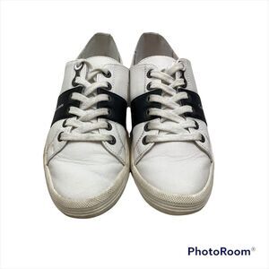 Ladies Calvin Klein Jeans Black and White Lace Up Sneakers Size 7‎